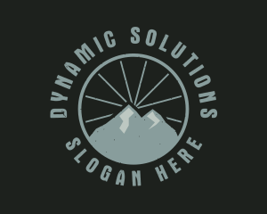 Hipster Mountain Badge logo design