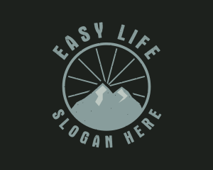 Hipster Mountain Badge logo design