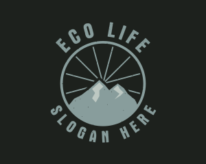 Hipster Mountain Badge logo design