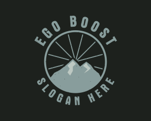 Hipster Mountain Badge logo design