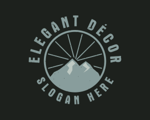 Hipster Mountain Badge logo design