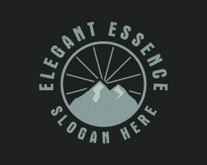 Hipster Mountain Badge logo design