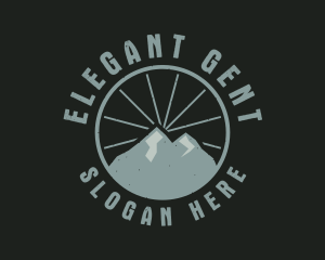 Hipster Mountain Badge logo design