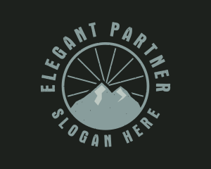 Hipster Mountain Badge logo design