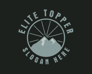 Hipster Mountain Badge logo design