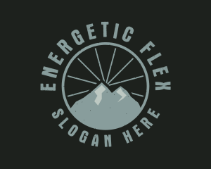 Hipster Mountain Badge logo design