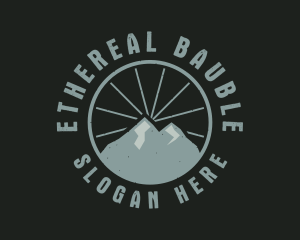 Hipster Mountain Badge logo design