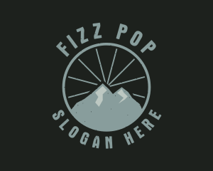 Hipster Mountain Badge logo design