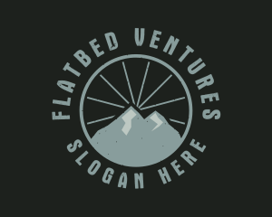 Hipster Mountain Badge logo design