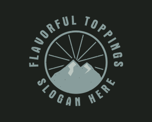 Hipster Mountain Badge logo design