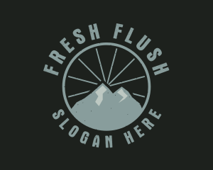 Hipster Mountain Badge logo design