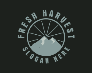 Hipster Mountain Badge logo design