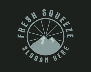 Hipster Mountain Badge logo design