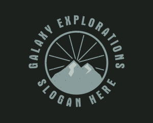 Hipster Mountain Badge logo design