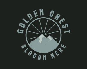 Hipster Mountain Badge logo design