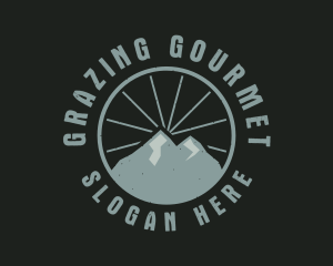 Hipster Mountain Badge logo design