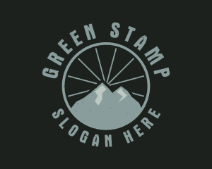 Hipster Mountain Badge logo design