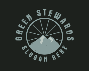 Hipster Mountain Badge logo design