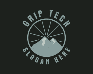 Hipster Mountain Badge logo design