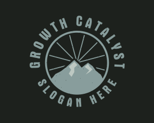 Hipster Mountain Badge logo design