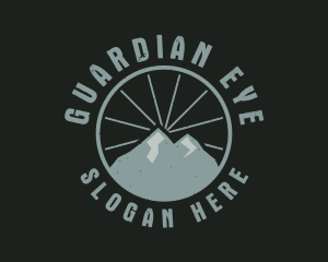 Hipster Mountain Badge logo design