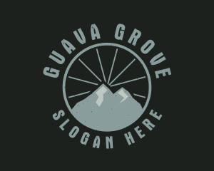 Hipster Mountain Badge logo design