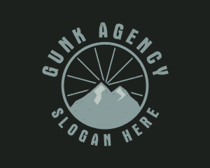 Hipster Mountain Badge logo design