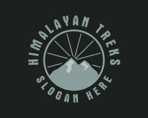 Hipster Mountain Badge logo design