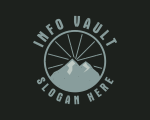 Hipster Mountain Badge logo design