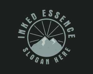 Hipster Mountain Badge logo design