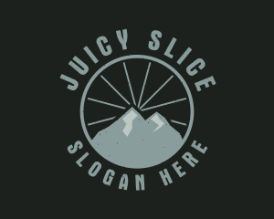 Hipster Mountain Badge logo design