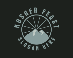 Hipster Mountain Badge logo design