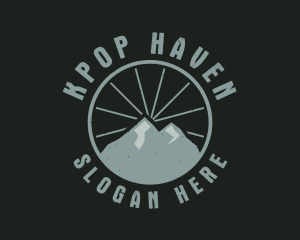 Hipster Mountain Badge logo design