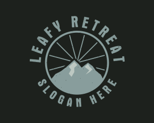 Hipster Mountain Badge logo design