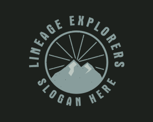 Hipster Mountain Badge logo design