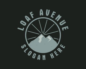 Hipster Mountain Badge logo design