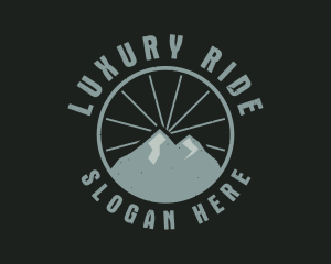 Hipster Mountain Badge logo design