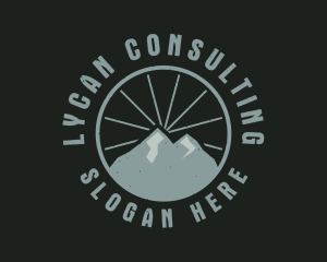 Hipster Mountain Badge logo design