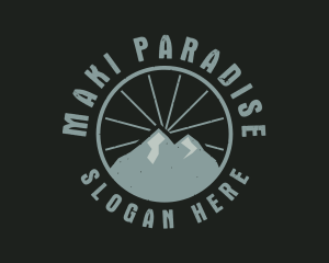 Hipster Mountain Badge logo design