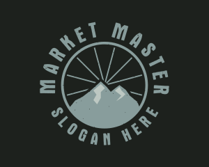 Hipster Mountain Badge logo design