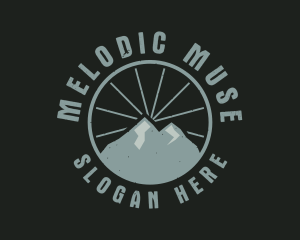 Hipster Mountain Badge logo design