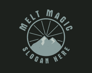 Hipster Mountain Badge logo design