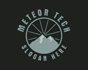 Hipster Mountain Badge logo design