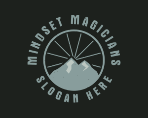 Hipster Mountain Badge logo design