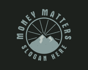 Hipster Mountain Badge logo design