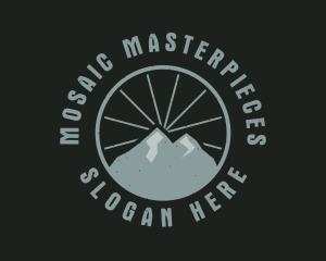 Hipster Mountain Badge logo design