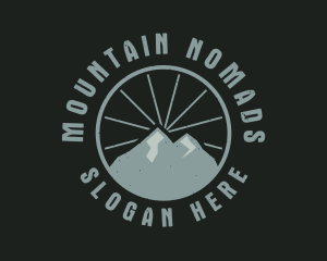 Hipster Mountain Badge logo design