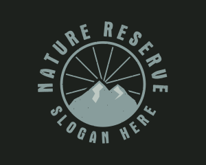 Hipster Mountain Badge logo design