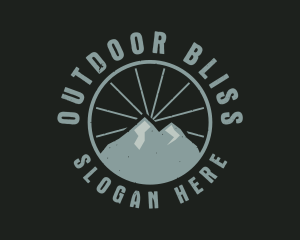 Hipster Mountain Badge logo design