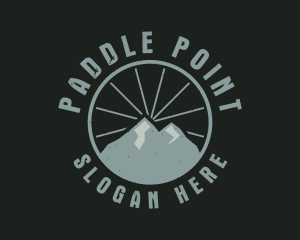 Hipster Mountain Badge logo design